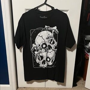 Threadless Black and White Skull Graphic Tee